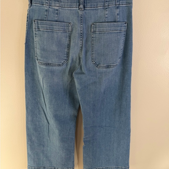 Anthropologie The Colette Crop Wide-Leg Jeans by Maeve Size 28P palms wash - Picture 11 of 15